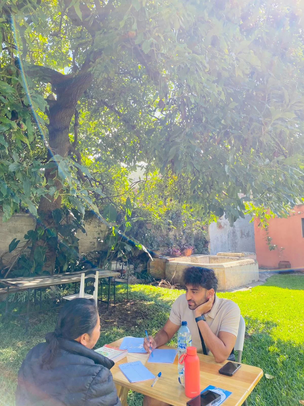 A student and teacher in a private Spanish class at Spanish Antigua